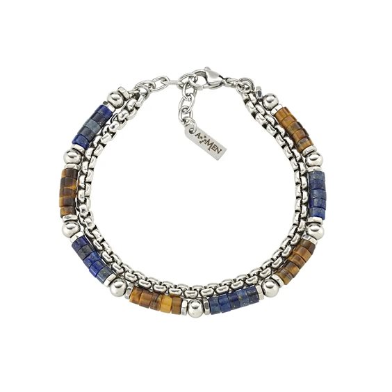 Bracciale Amen Uomo Acciaio uomo in Acciaio Lapislazzulo ACBR2BBBLM - ACBR2BBBLM